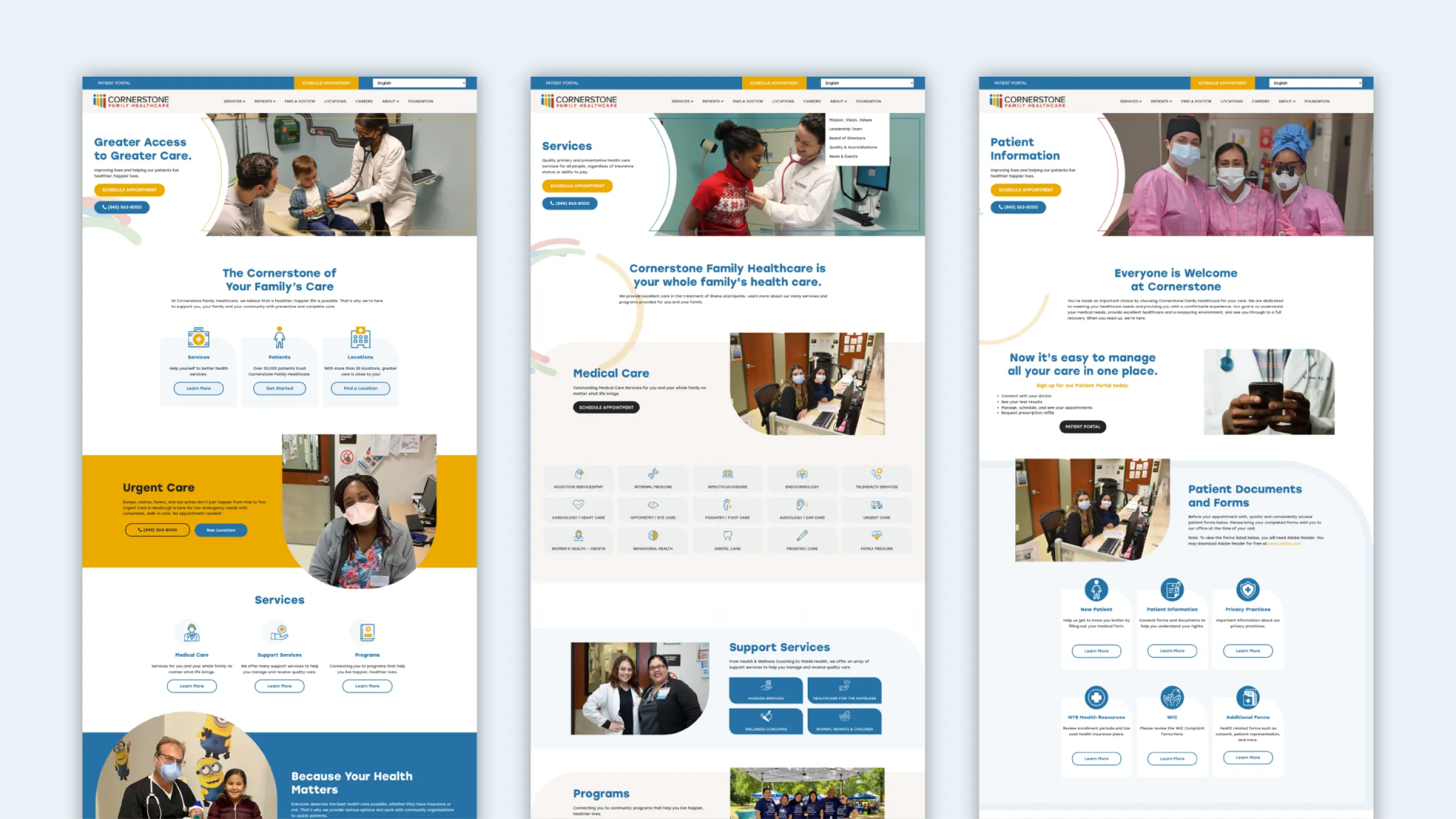 Cornerstone Family Healthcare Website Mockup 1x